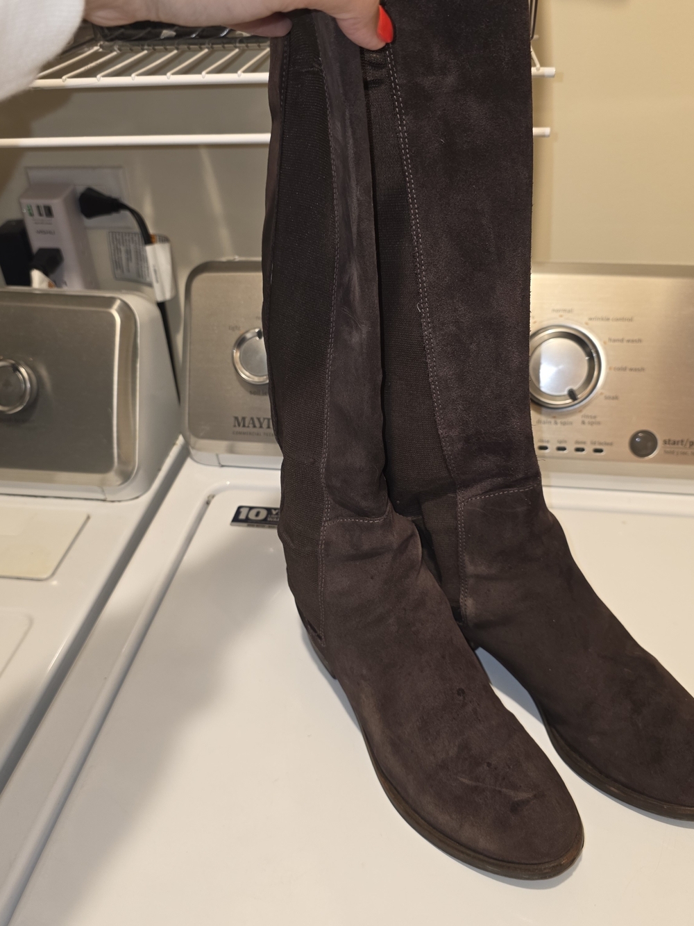 Cole Haan Nike AIR Tall Suede Knee-High Boots in Dark Brown